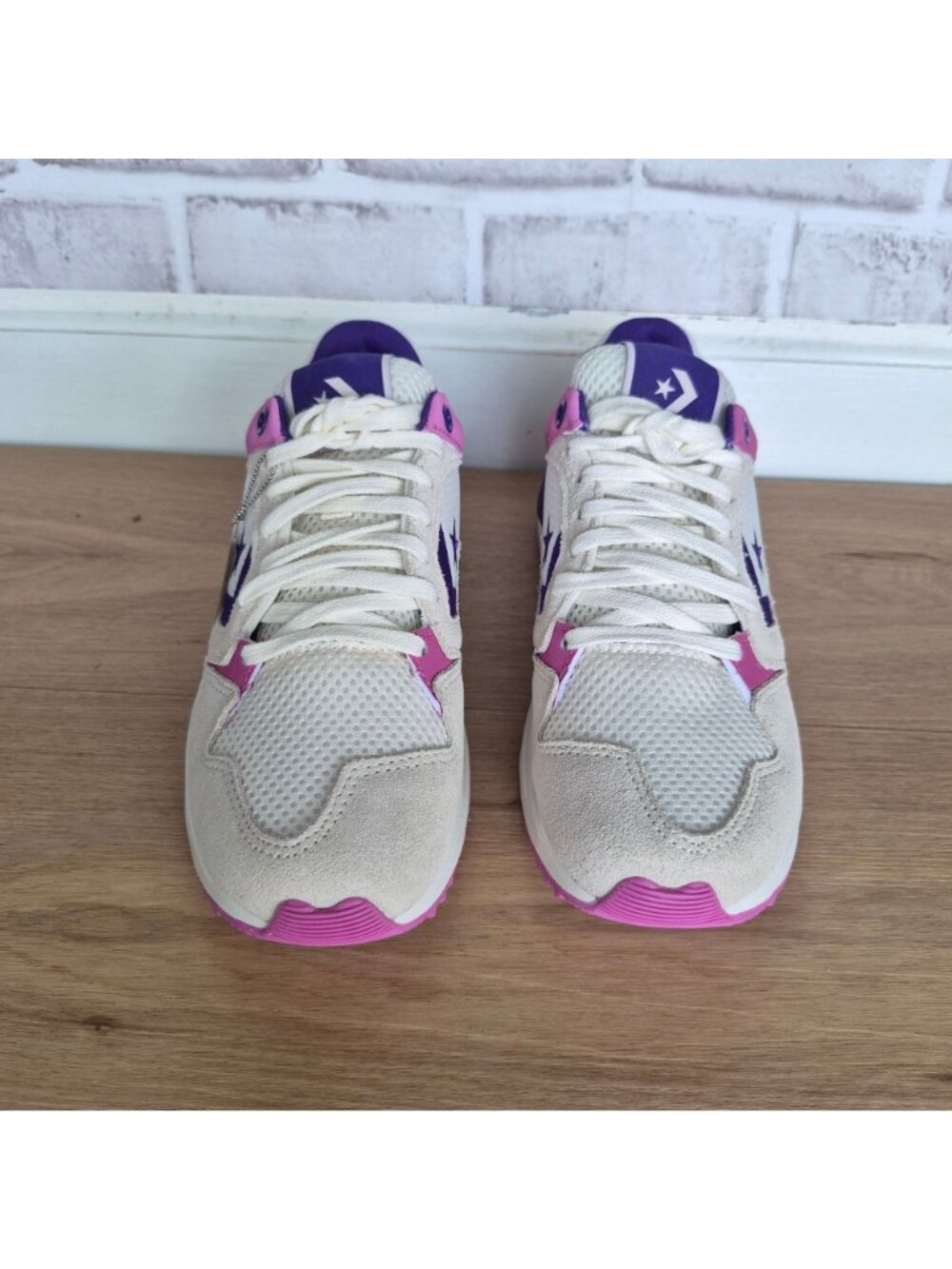 ⭐Converse Wave Trainer OX Vintage Low 8 Mens shoes Sneaker White Purple A13463C - Picture 3 of 10